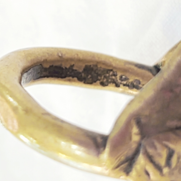 Vintage Handmade Bronze Brutalist Modernist Ring- Size 7 - Picture 9 of 9